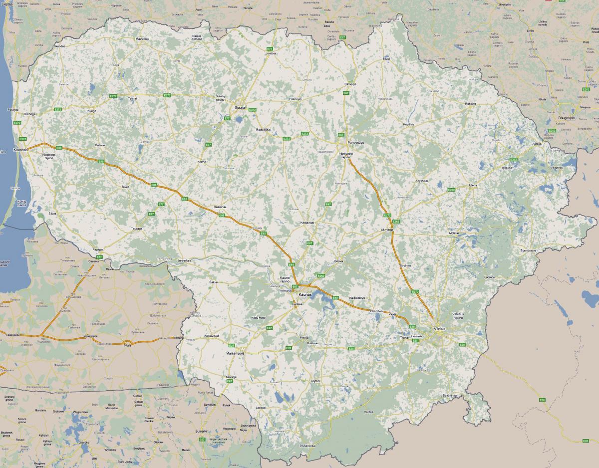Peta Lithuania pelancong 